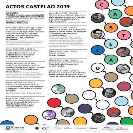 Cartel 2019 - Actos Castelao - Concello de Rianxo