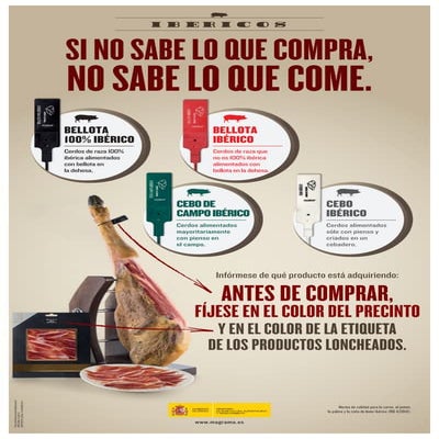 Cartel informativo etiquetado ibéricos