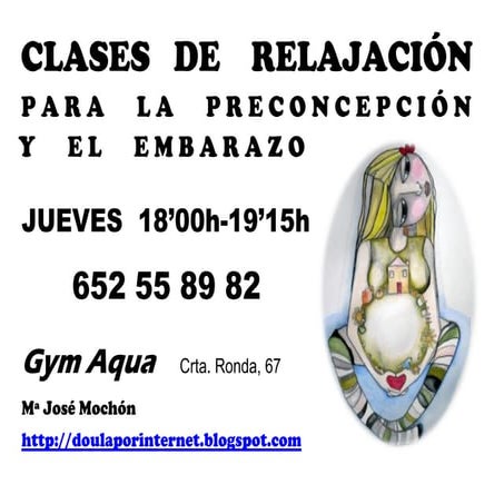 Cartel clases relajación embarazadas