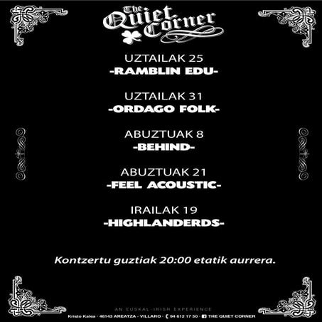 LIVEMUSIC AT THE QUIET CORNER, AREATZA