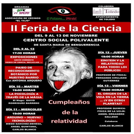 Cartel ii feria de la ciencia cumplaños de la relatividad  2