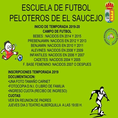 Cartel inicio temporada 19 20