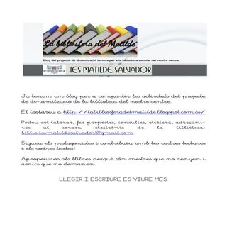 Avís Biblioteca IES Matilde Salvador