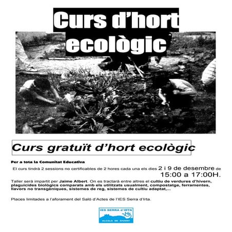 Cartell curs hort ecològic