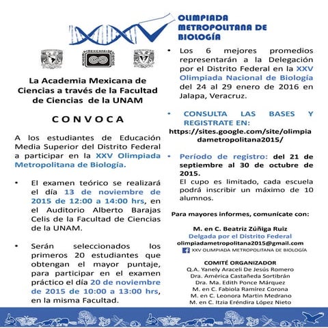 Olimpiada Metropolitana de Biología 2015