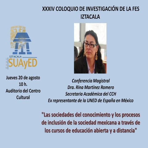 Conferencia magistral Dra. Rina Martínez