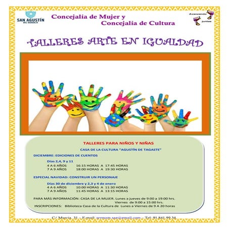 Cartel talleres diciembre navidad