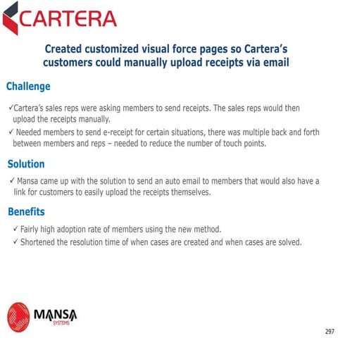 Cartera case study - Salesforce custom development