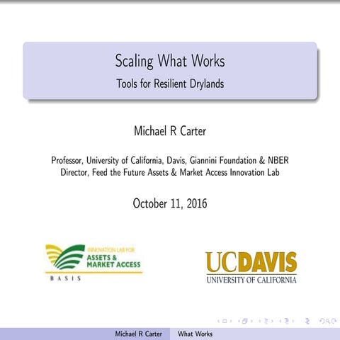 Scaling What Works: Tools for Resilient Drylands