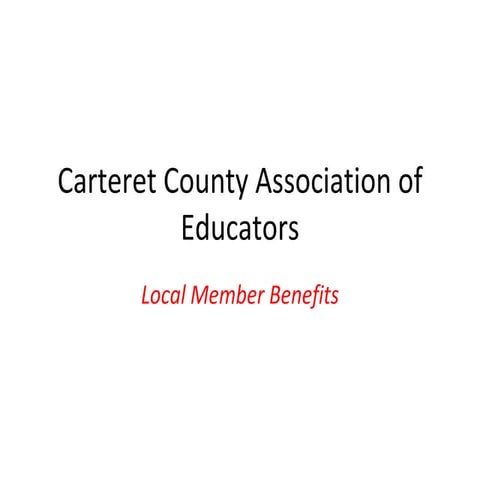 Carteret County Local Benefits