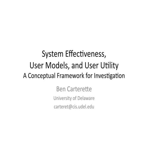 Ben Carterett — Advances in Information Retrieval Evaluation