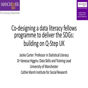 Co-designing a data literacy fellows programme to deliver the SDGs