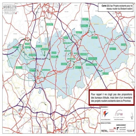 Routes du Brabant wallon : cartes des projets existants