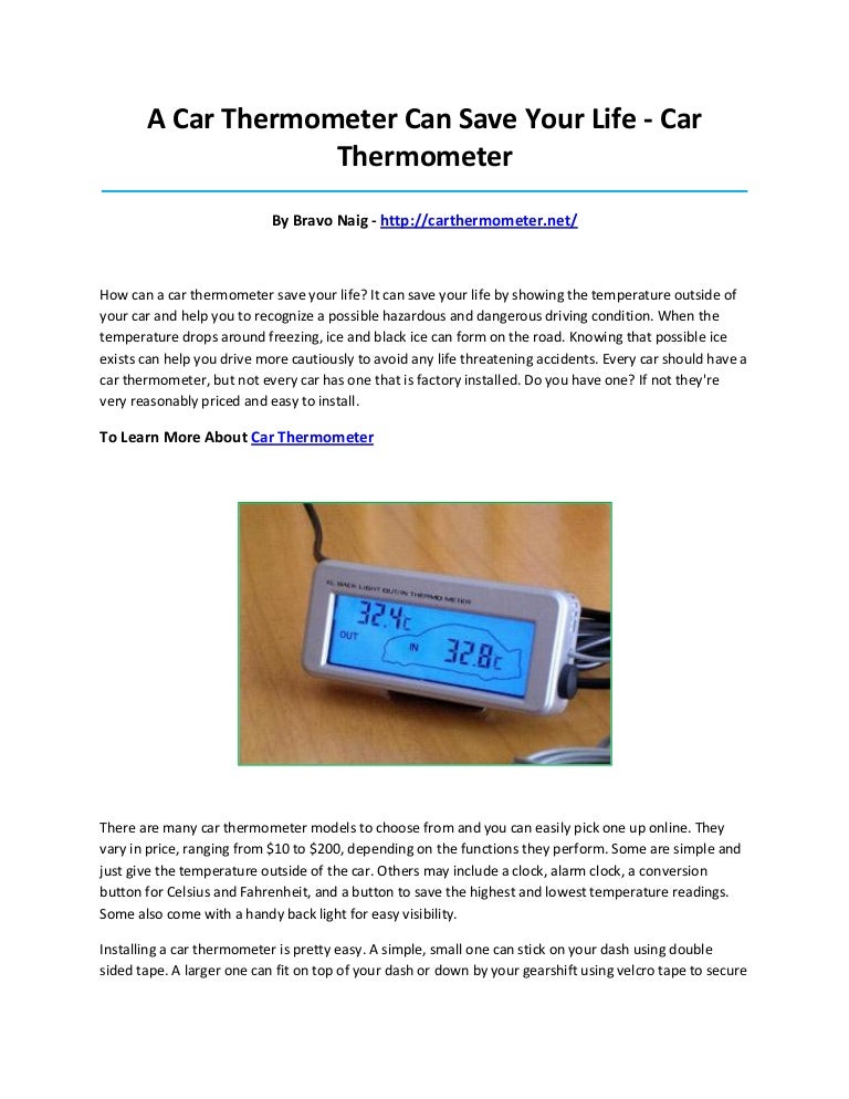 Car thermometer