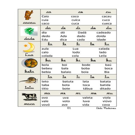 Cartilha de leitura lêda