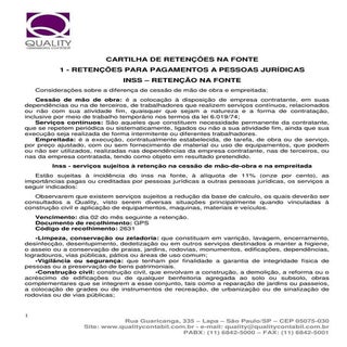 Cartilha de retenções
