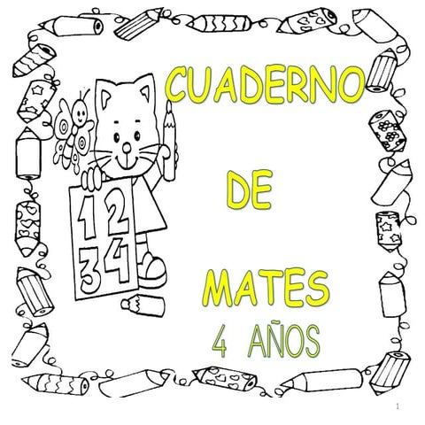 Cartilla numeros 4 años
