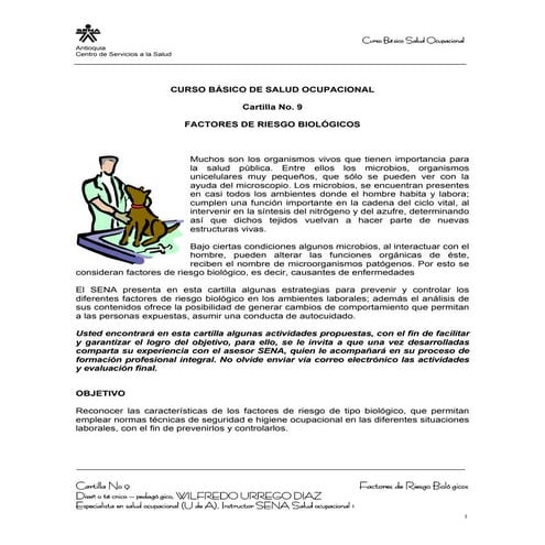FACTORES DE RIESGO BIOLOGICO cartilla 9 