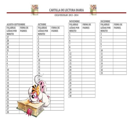 Cartilla de lectura diaria