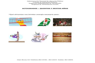 Centro de Tecnología Educativa de Tacuarembó. Cartilla Alimentación  Quintos ...