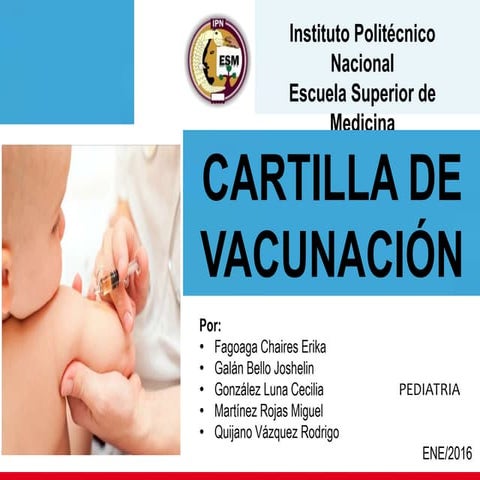 Esquema de Inmunizaciones en pediatria