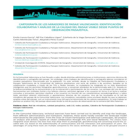 Cartografia de los miradores de paisaje valencianos