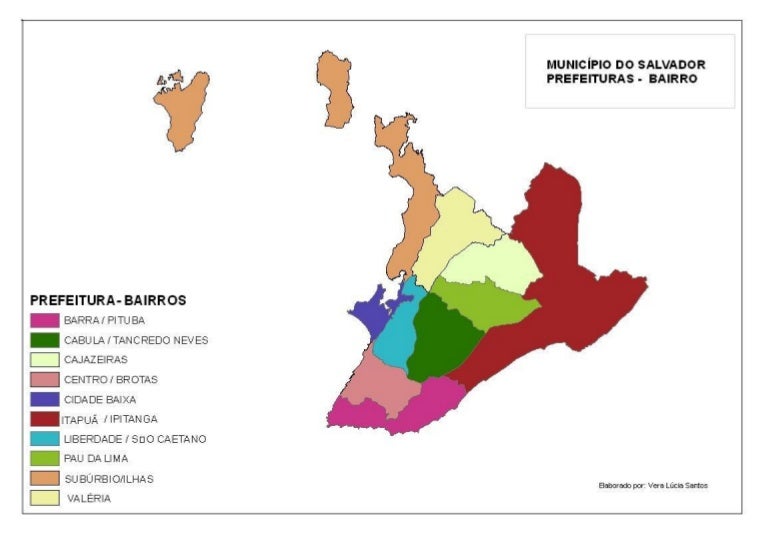 Cartograma das Prefeituras Bairros de Salvador