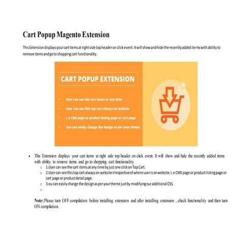 Cart popup magento extension