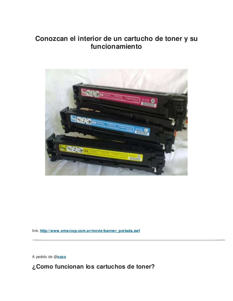 Como funciona un cartucho de toner