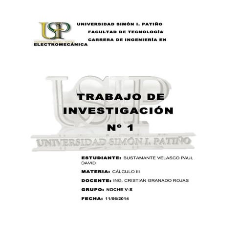 Carátula usip cálculo | DOC