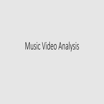 Music Video Analysis