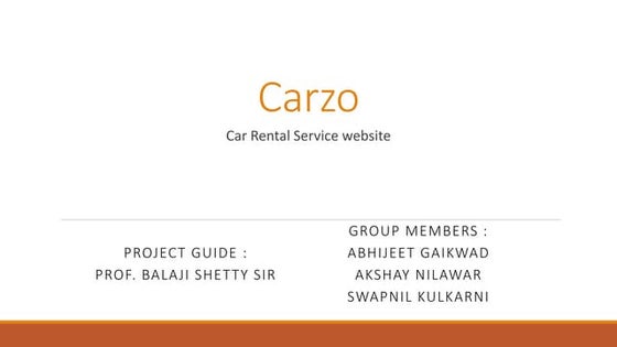 Car rental Project Ppt | PPTX | Computing | Technology & Computing