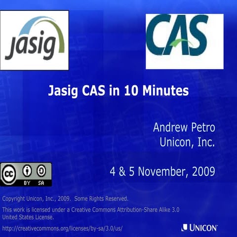 Jasig Central Authentication Service in Ten Minutes