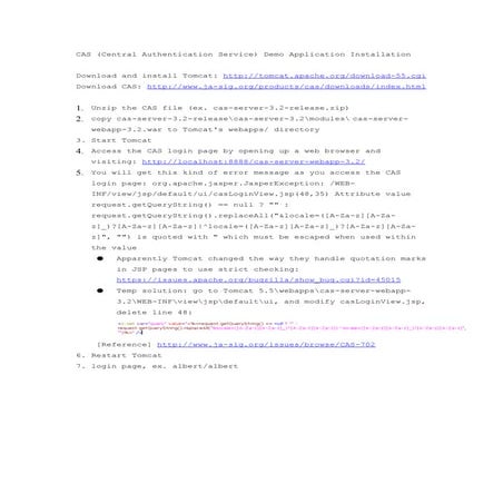 CAS Demo Application Installation