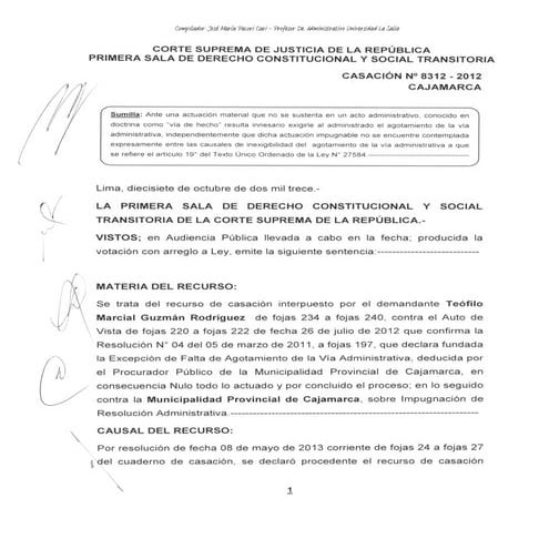 Casación 8312 2012 no es exigible el agotamiento de la vía ...