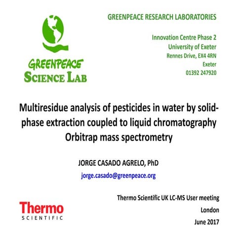 Multiresidue analysis of pesticides in water by solid-phase extraction couple...