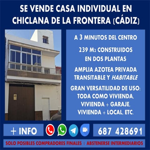 Casa en venta en Chiclana de la Frontera (Cádiz)