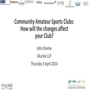 Community Amateur Sports Clubs: How will the changes affect your club?