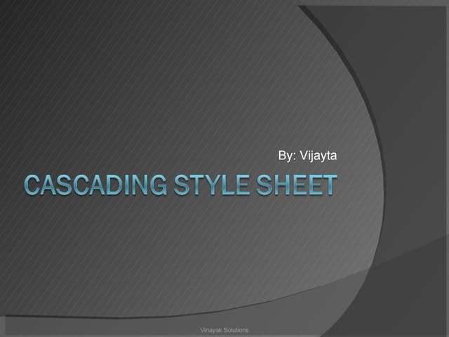 Cascading Style Sheet | PPT