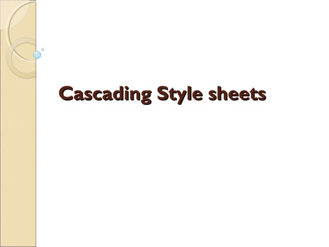 Cascading style sheets | PPT