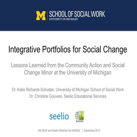 Integrative Portfolios for Social Change: Lessons Learned from the Community Action and Social Change Minor at the University of Michigan