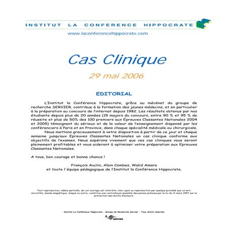 Cas Clinique 29 Mai 06