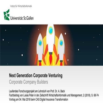 Corporate Company Builders - Next Generation Corporate Venturing