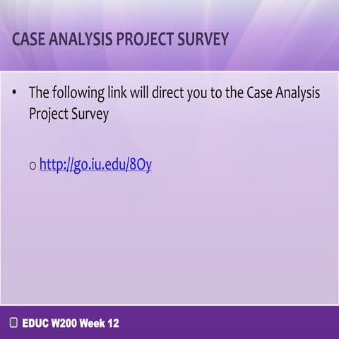 Case analysis week 12