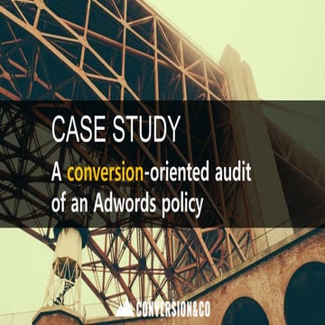 Google Adwords Performance Optimisation Case Study 