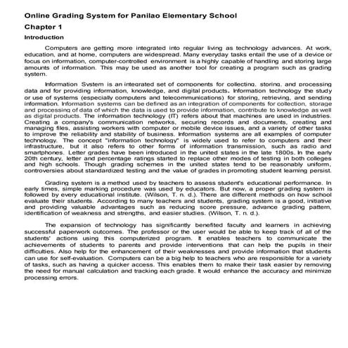 Case study online grading system