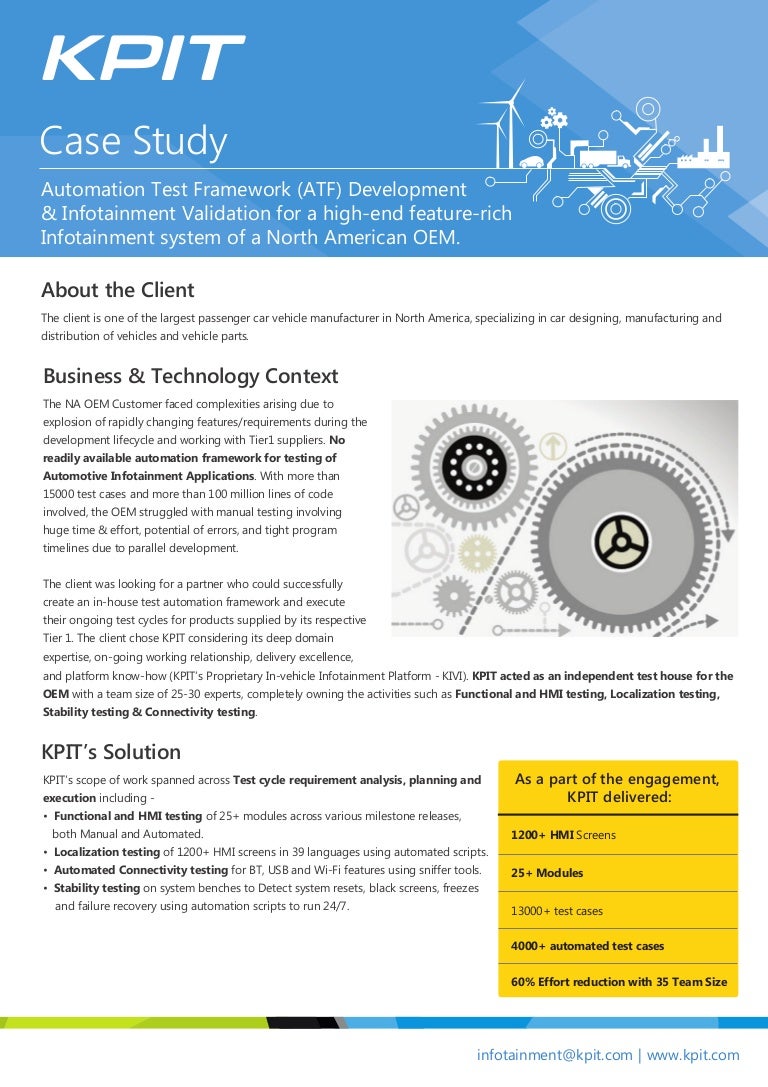 Case Study Automation Test Framework (ATF) Development & Infotainmen…