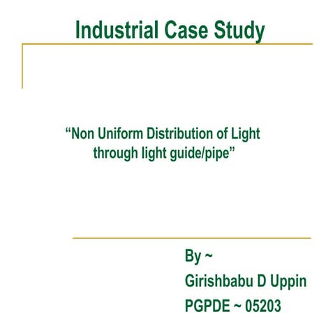 Industrial engineering – case study | PPTX