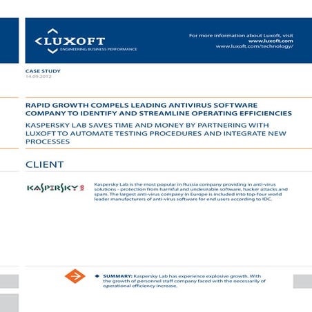 Case study rapid growth compels leading antivirus software company software l...