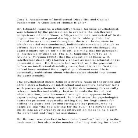 Case 1. Assessment of Intellectual Disability and Capital Punishme.docx